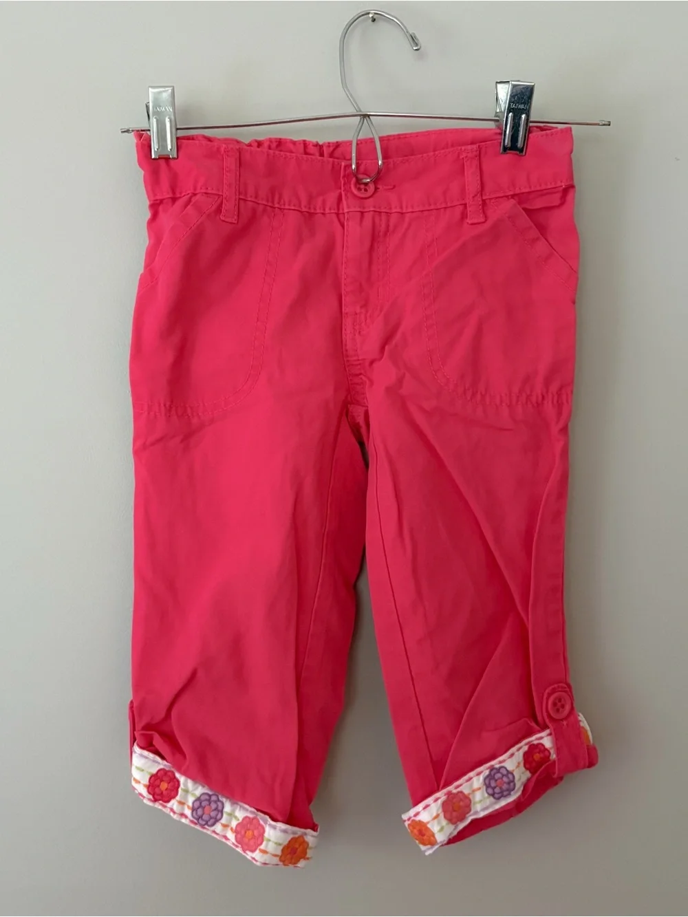 Y2K Gymboree White Tank Top with Pink, Purple & Orange Flower Appliqués
